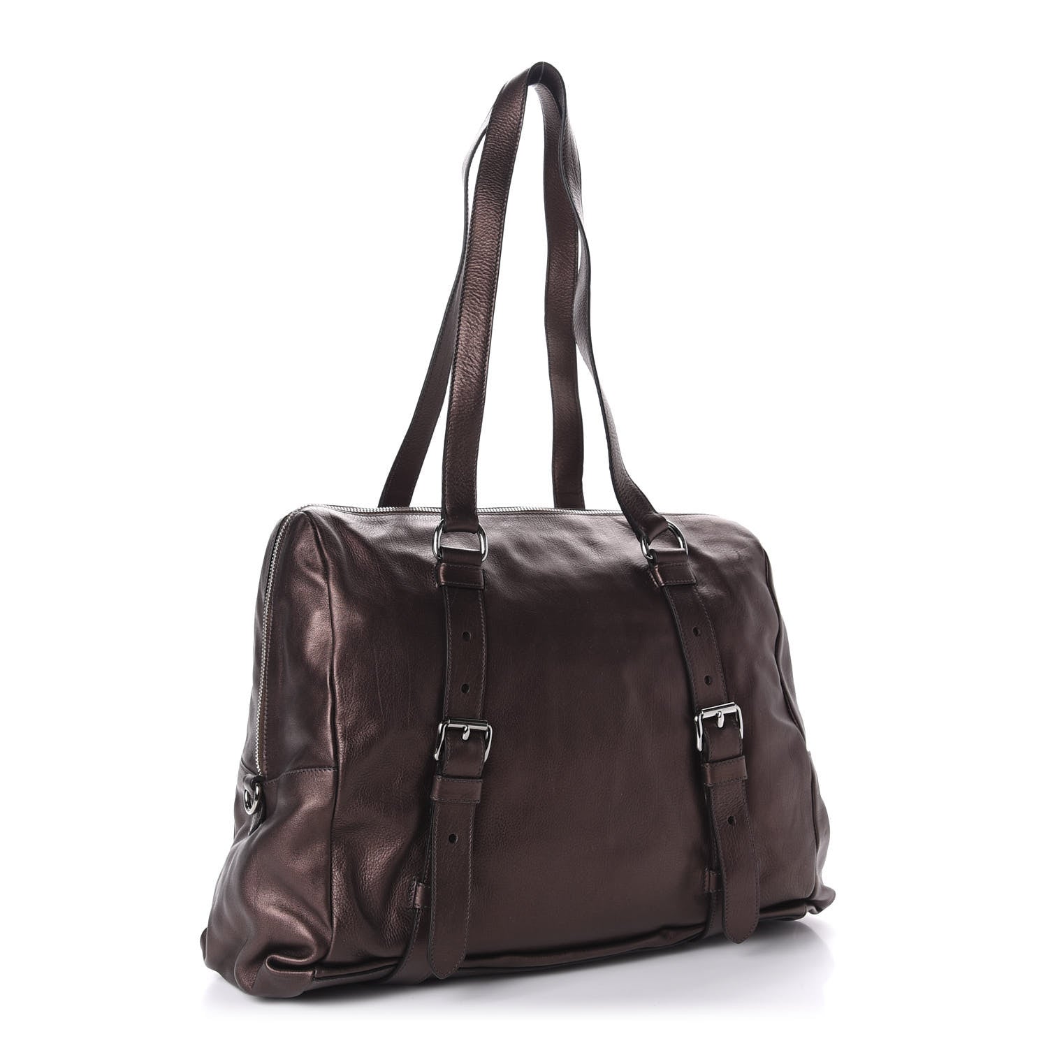 Prada Vitellino Mordo Bauletto Tote Antico Mordore 2 of 11