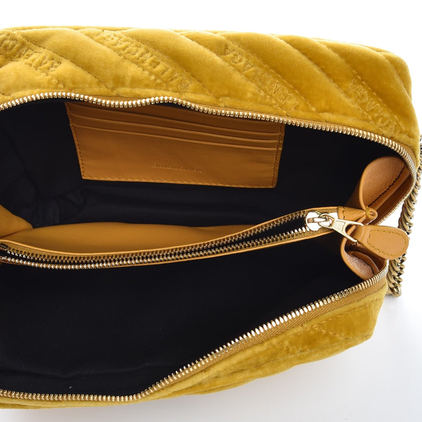 Velvet Logo Matelasse BB XS Reporter Bag Yellow