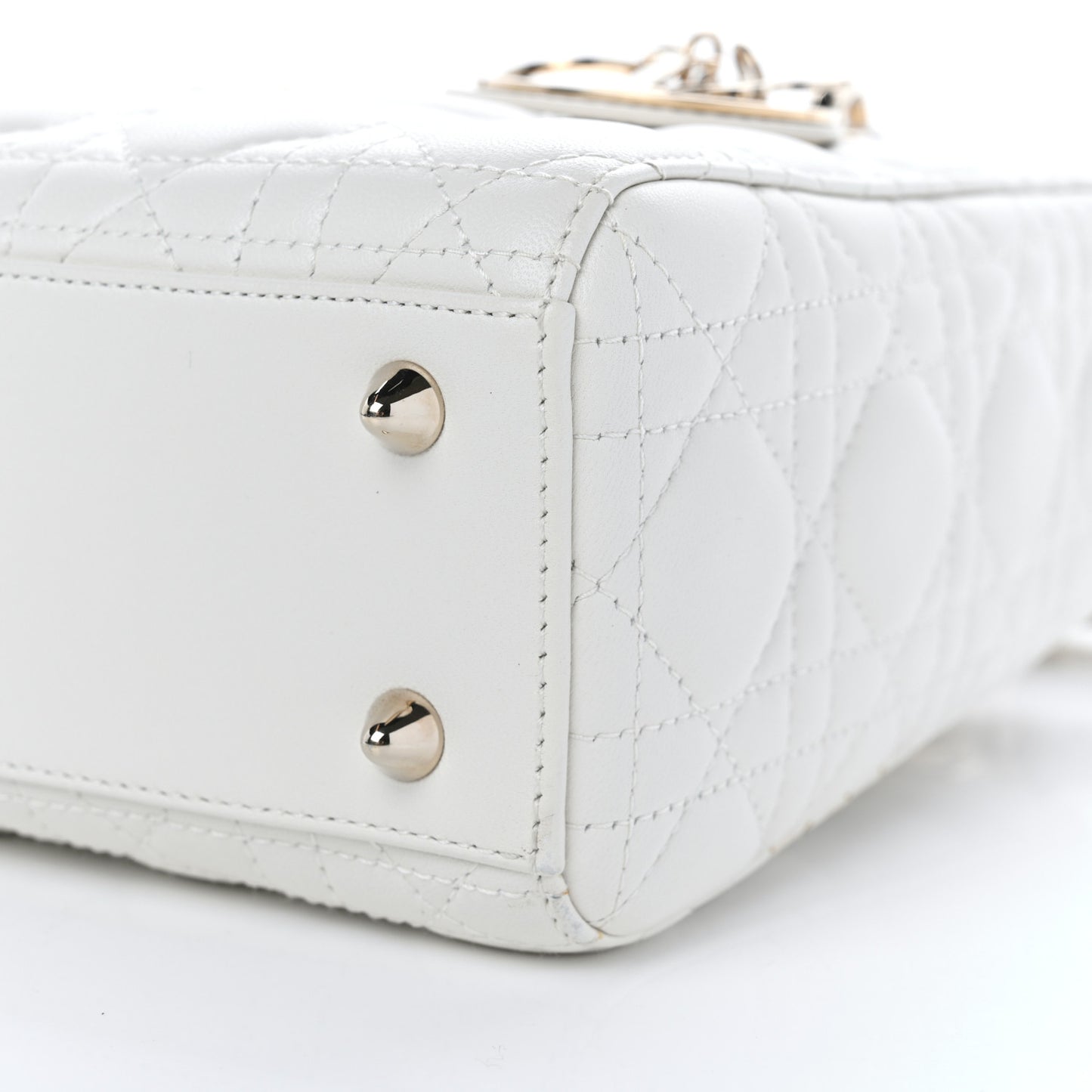 Lambskin Cannage Small My ABCDior Lady Dior White