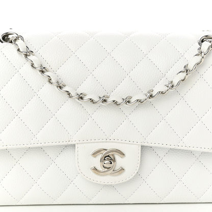 Chanel Caviar Quilted Medium Double Flap White 8 of 10