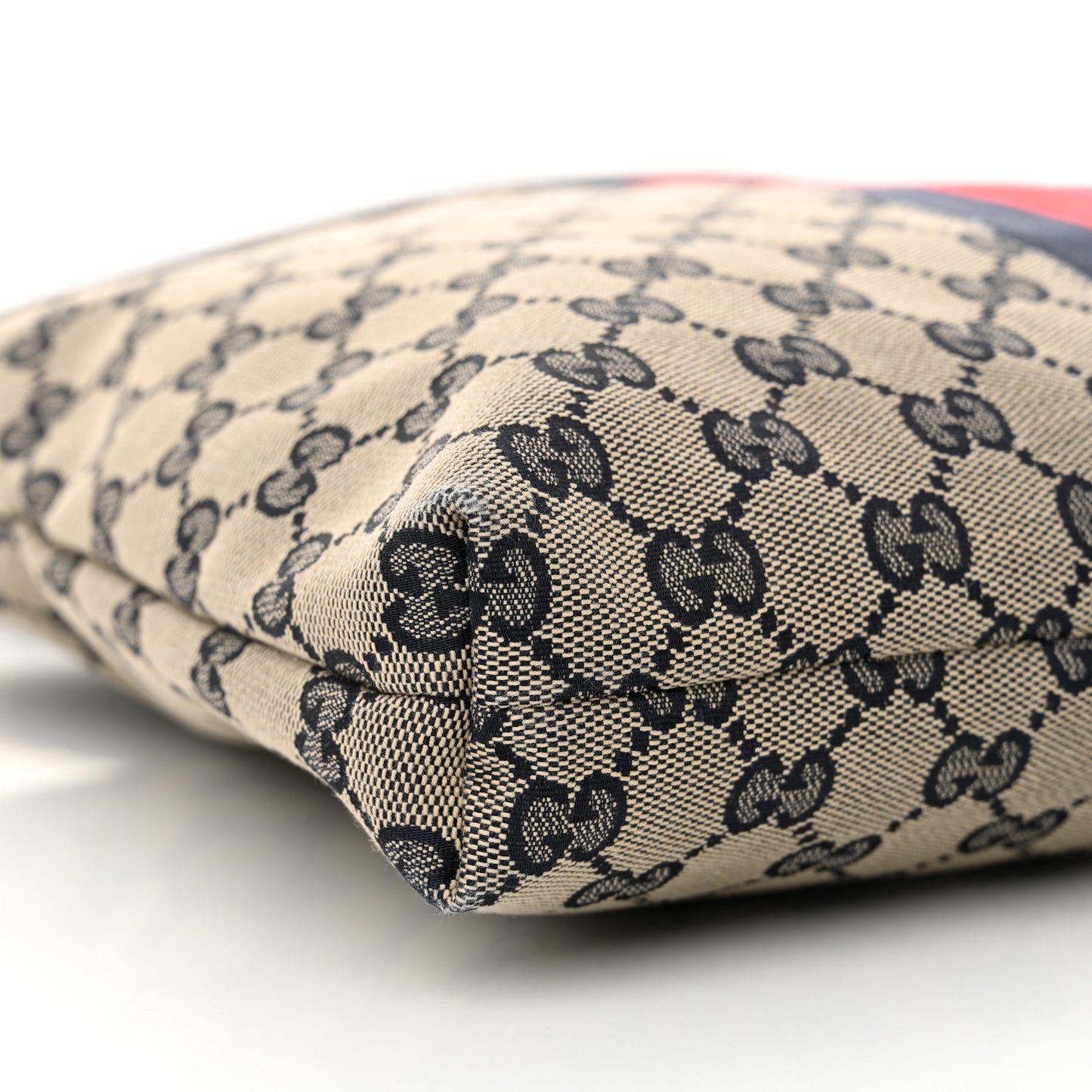 GG Supreme Monogram Web Flat Messenger Bag Navy