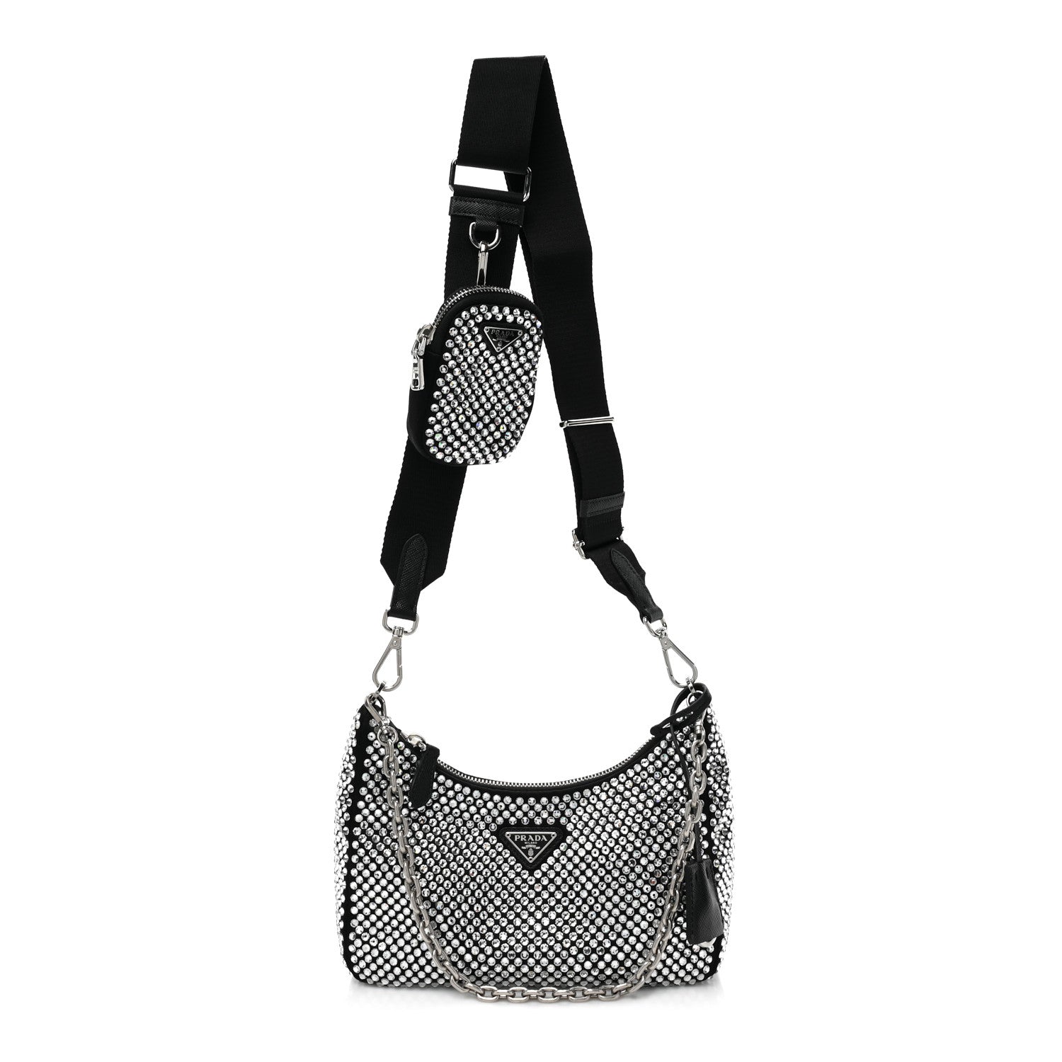 Prada Satin Crystal Re-Edition 2005 Shoulder Bag Cristal 1 of 8