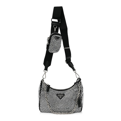 Prada Satin Crystal Re-Edition 2005 Shoulder Bag Cristal 1 of 8