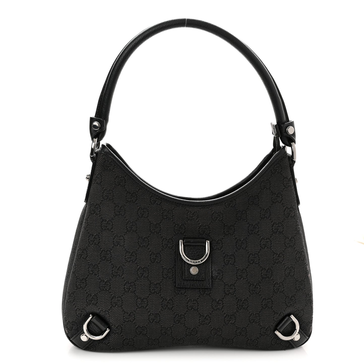 Denim Monogram Abbey D Ring Hobo Black