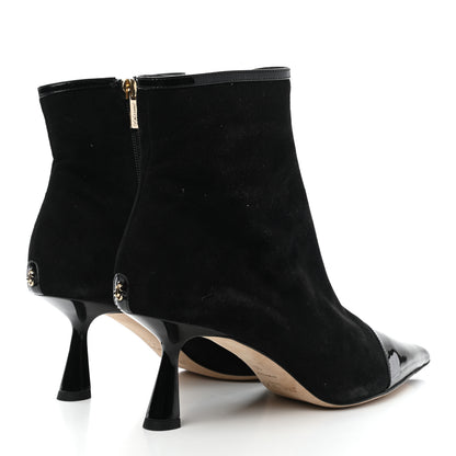 Jimmy Choo Suede Patent Kix Boots 39 Black 4 of 10