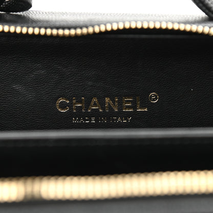 Chanel Caviar Quilted Small CC Filigree Vanity Case Black 6 of 10