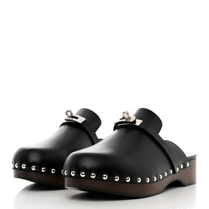 Hermes Calfskin Carlotta Mules 38 Black 3 of 7