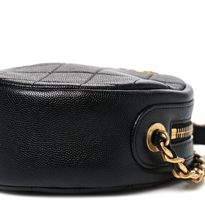 Chanel Caviar Quilted Small Round Bag With Chain Black 10 of 10