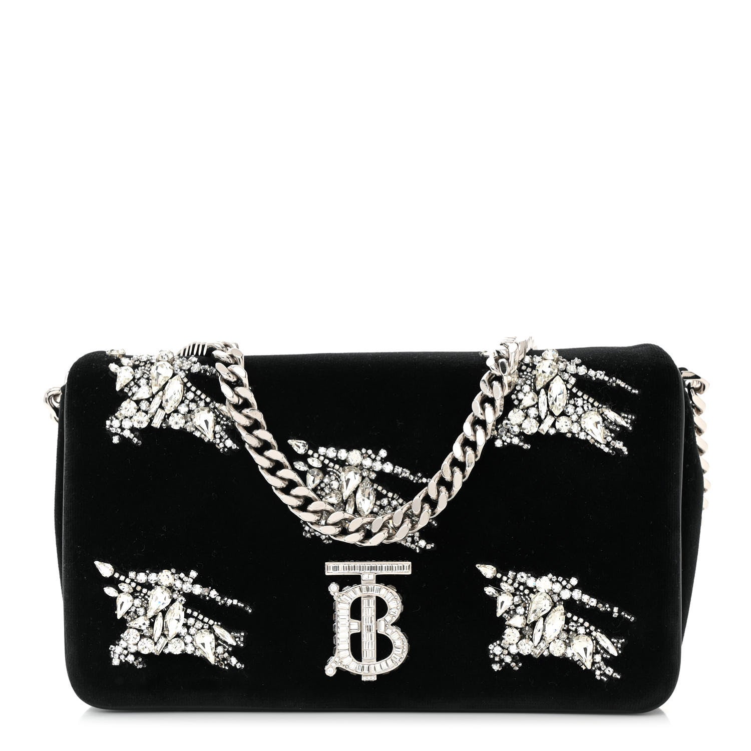 Burberry Velvet Crystal Small Lola Bag Black 1 of 11