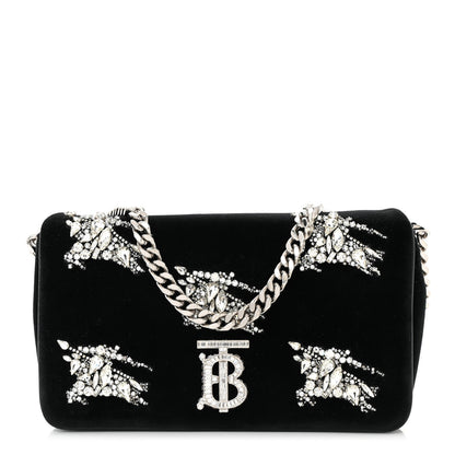 Burberry Velvet Crystal Small Lola Bag Black 1 of 11