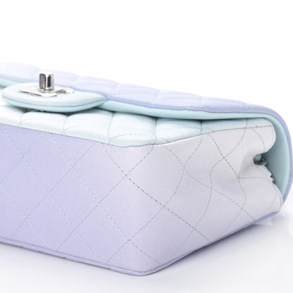 Chanel Perforated Lambskin Quilted Mini Rectangular Flap Light Blue Light Purple White 9 of 9