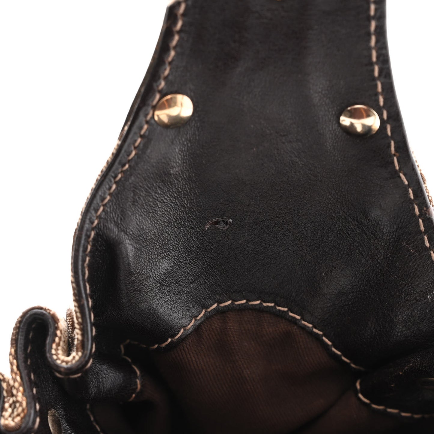 Monogram Studded Medium Pelham Shoulder Bag Dark Brown