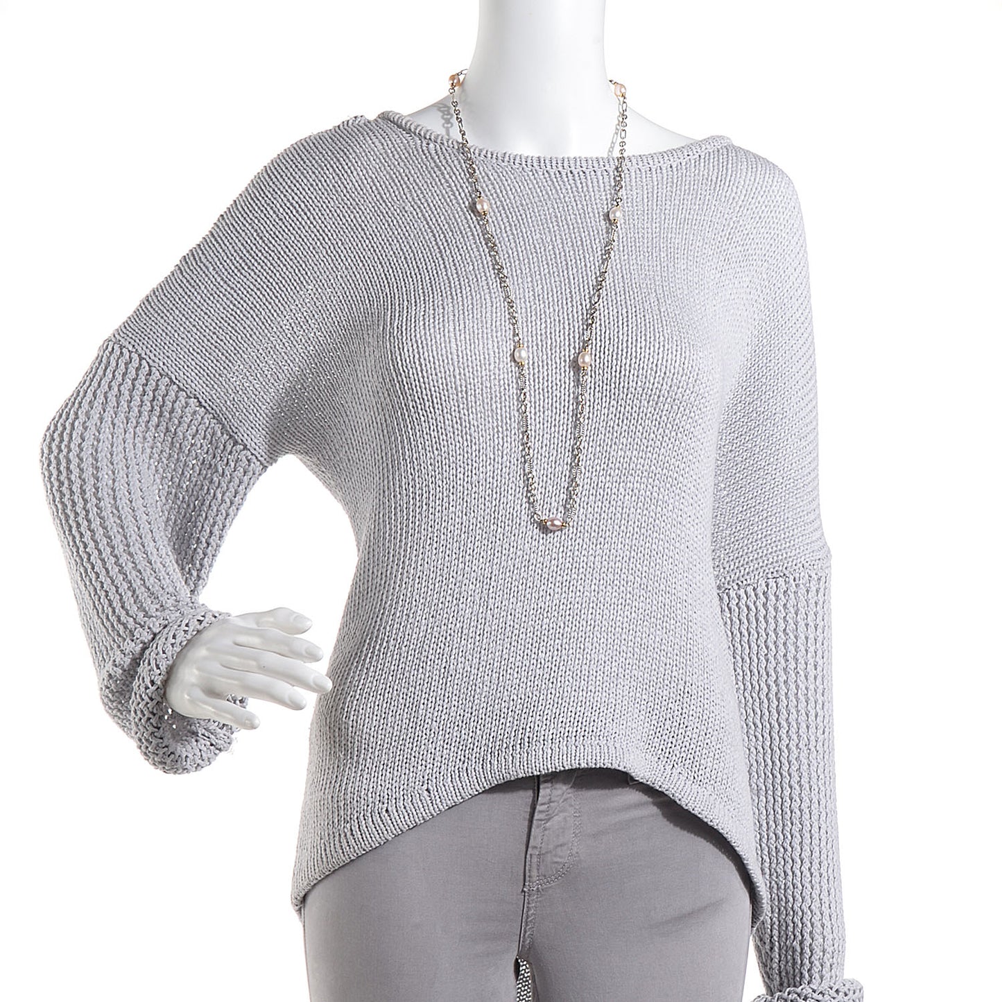 Sterling Silver 18K Gold Pearl Figaro Chain Necklace
