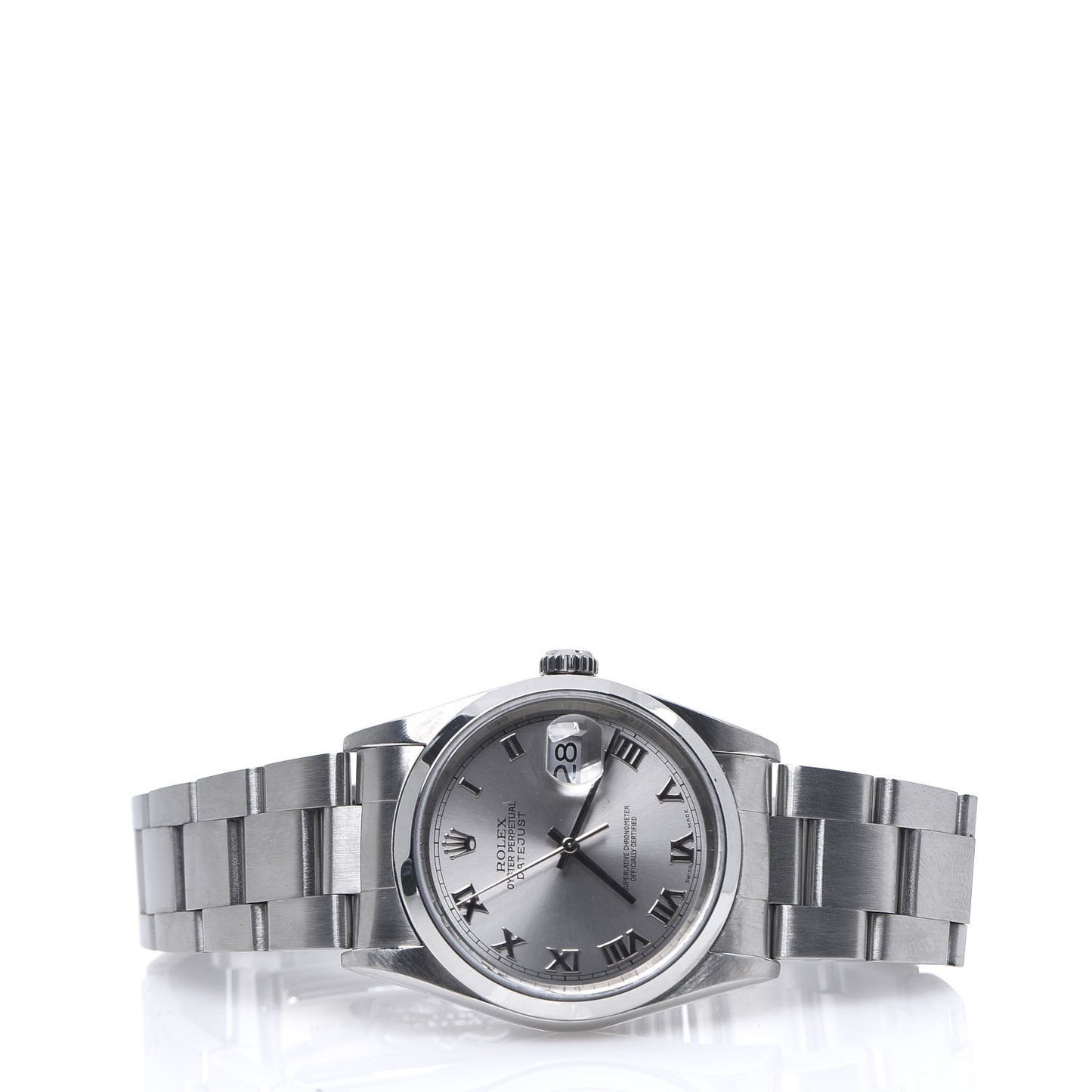 Stainless Steel 36mm Oyster Perpetual Datejust Watch Silver Roman 16200