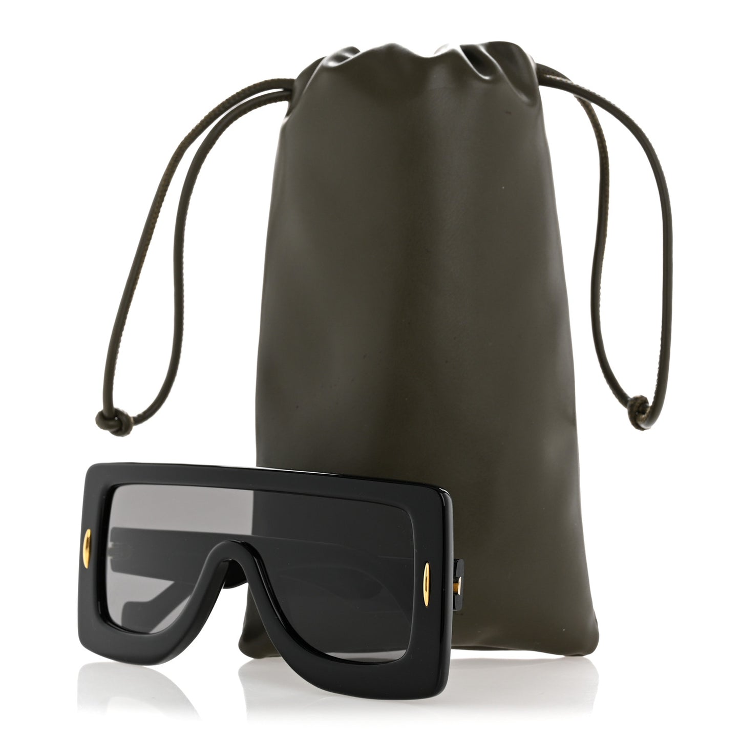 Acetate Anagram Shield Sunglasses LW40104I Black