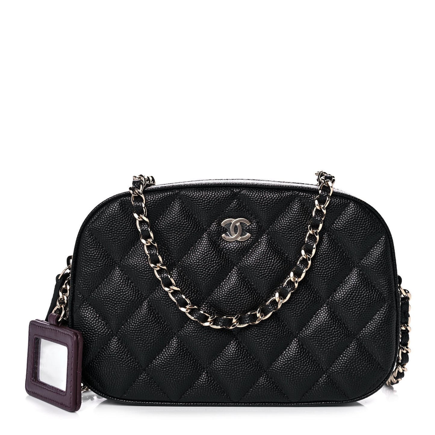Caviar Quilted Vanity With Chain Black