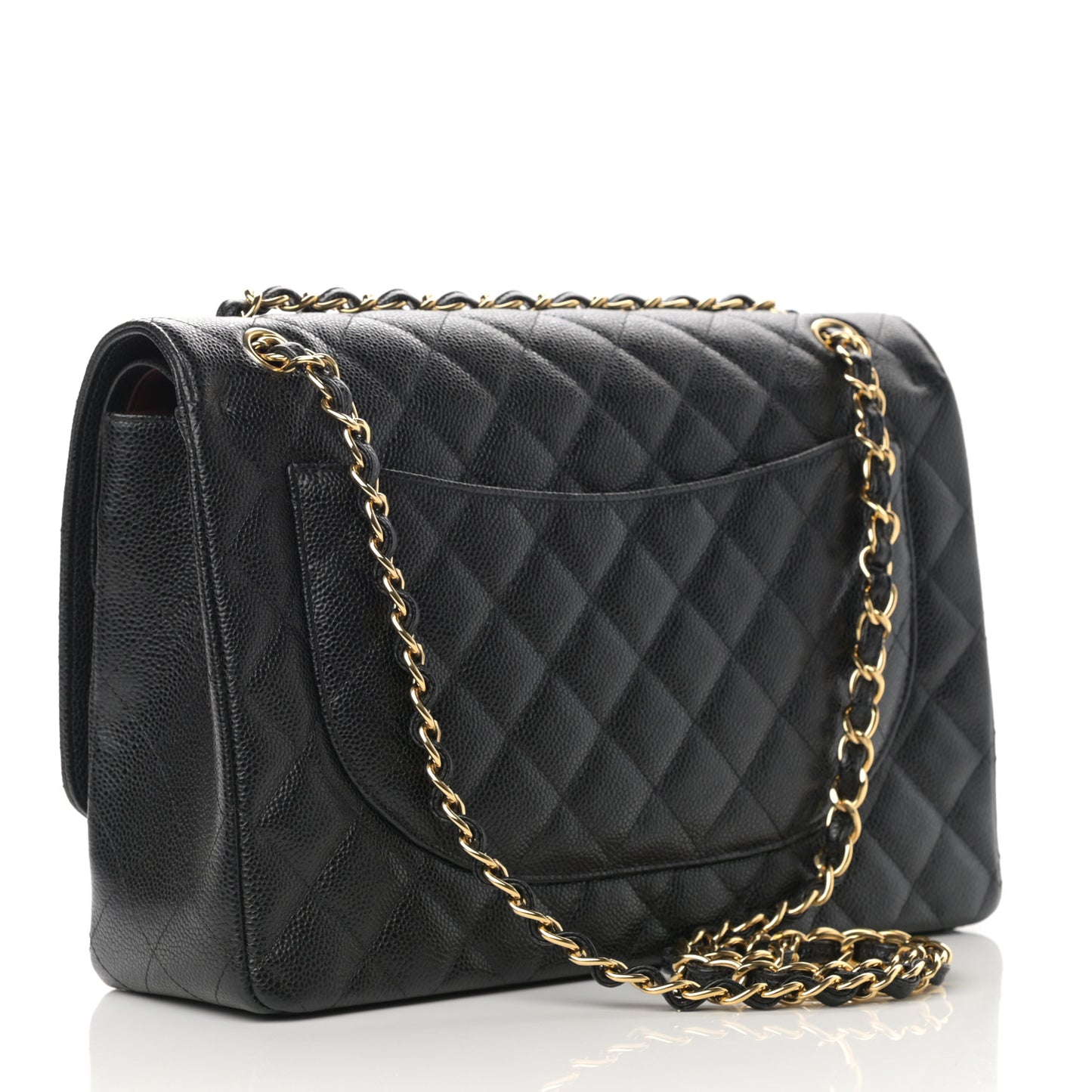 Caviar Quilted Maxi Double Flap Black