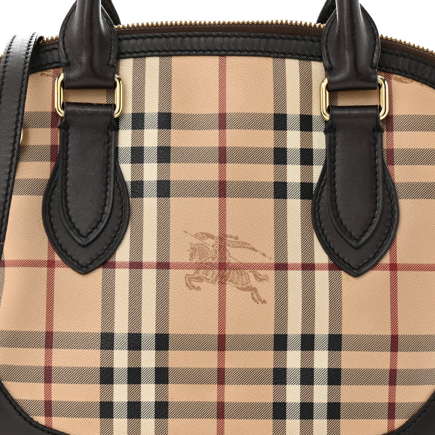 Haymarket Check Small Orchard Bowling Bag Chocolate