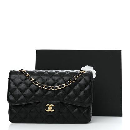 Chanel Caviar Quilted Jumbo Double Flap Black 11 of 11