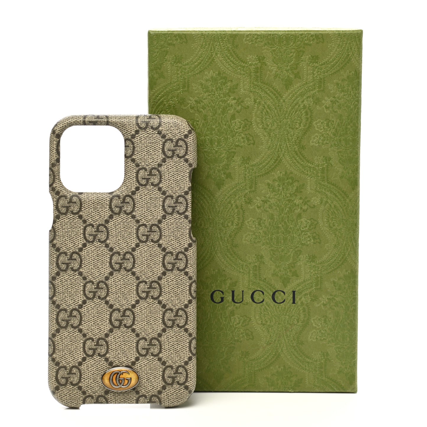 GG Supreme Monogram Ophidia iPhone 13 Pro Max Phone Case Brown