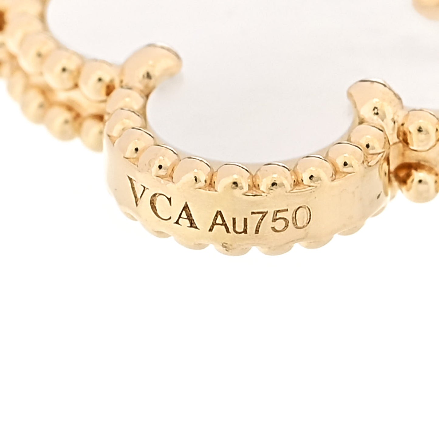 18K Yellow Gold Mother of Pearl 5 Motifs Vintage Alhambra Bracelet