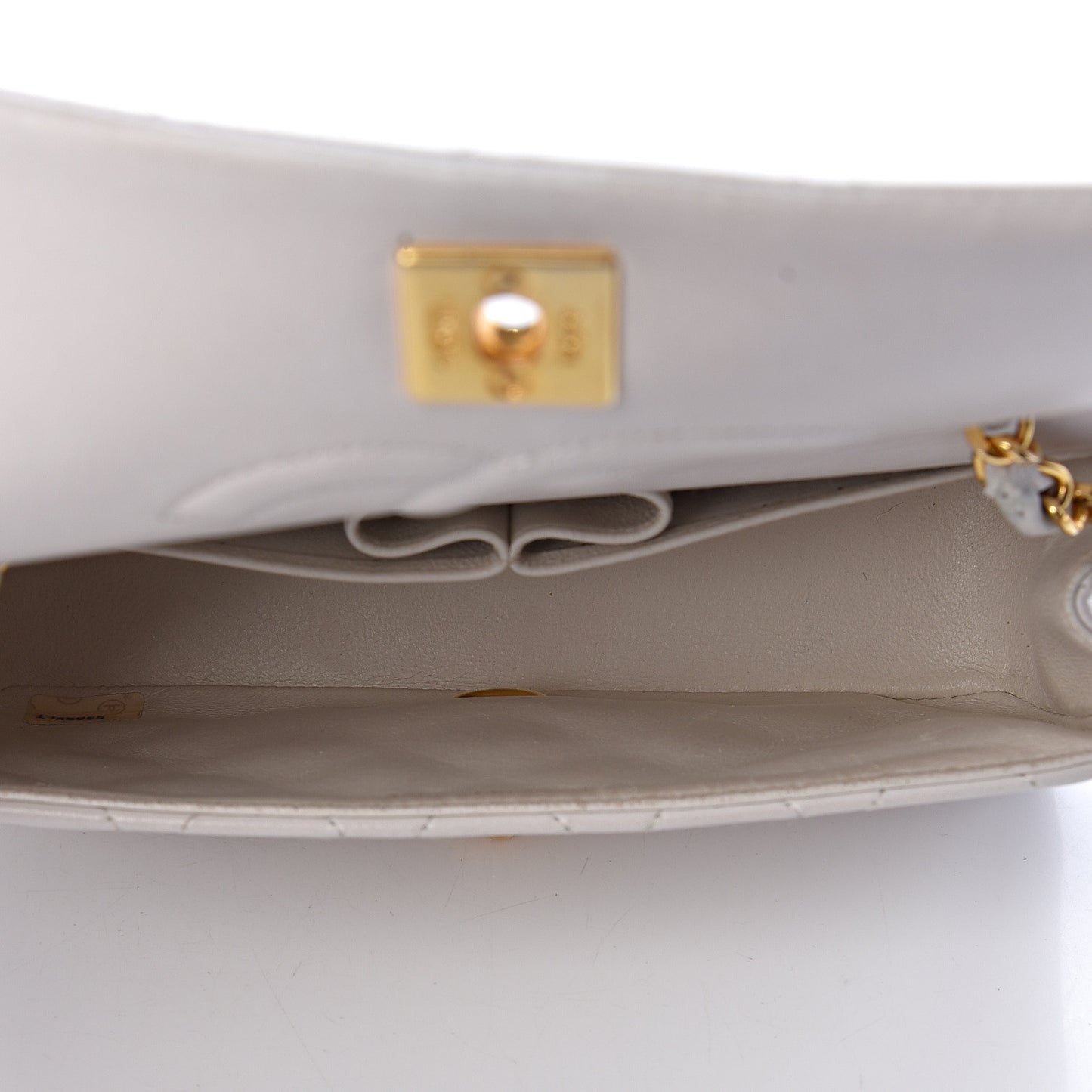 Lambskin Quilted Mini Flap White