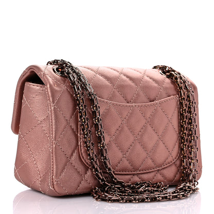 Chanel Metallic Grained Calfskin Quilted 2.55 Reissue Mini Flap Copper Pink 3 of 9