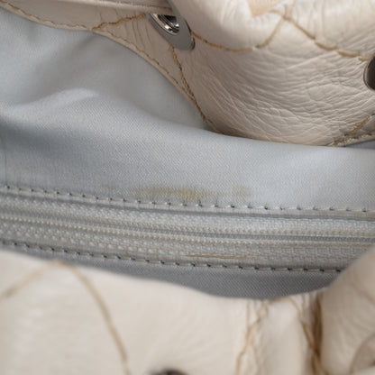 Chanel Glazed Calfskin On The Road Drawstring Tote Ivory 9 of 9