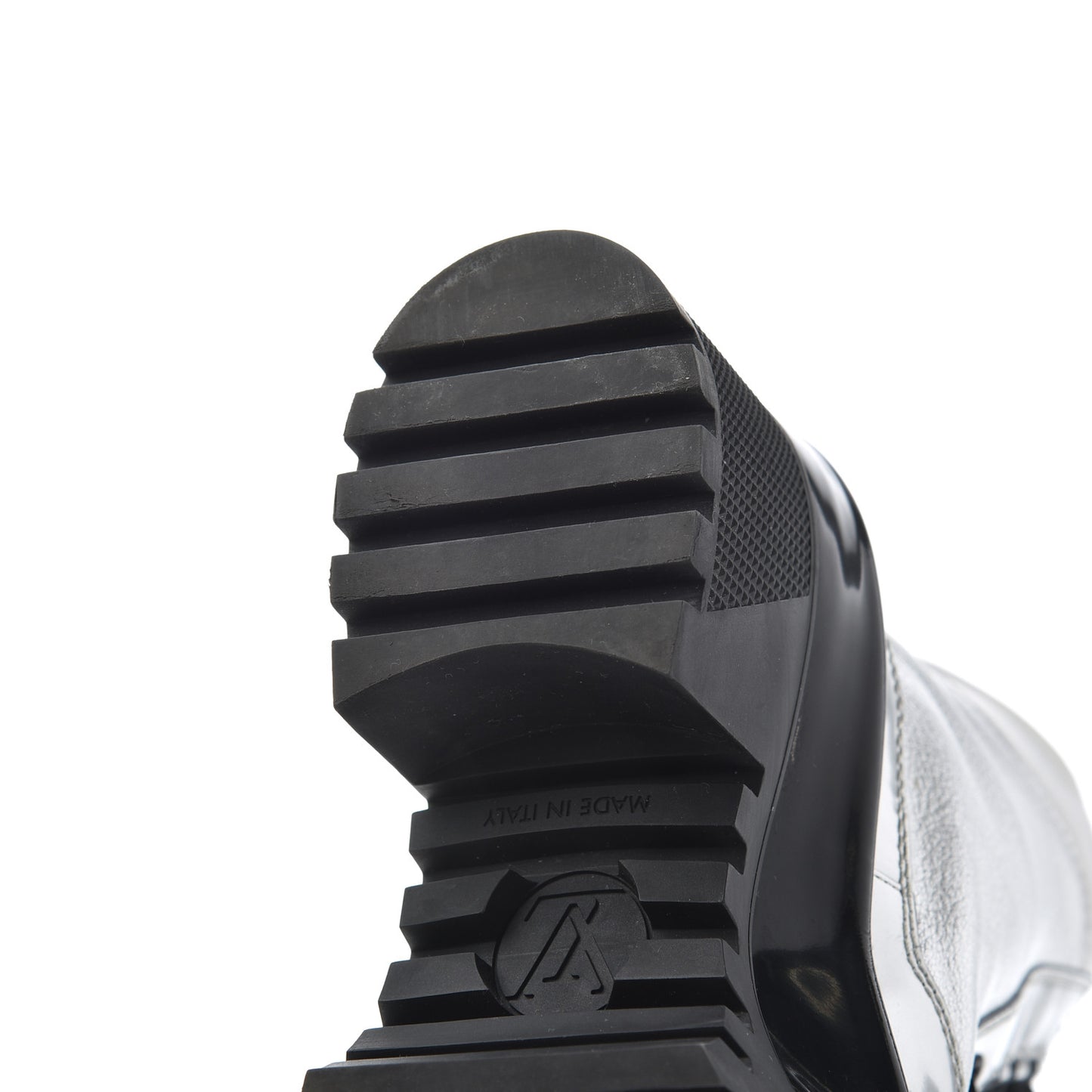 Patent Calfskin Spaceship Laureate Platform Desert Boots 37.5 Silver