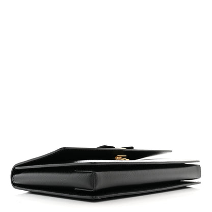 Salvatore Ferragamo Printed Calfskin Vara Bow Chain Flap Crossbody Black 4 of 9