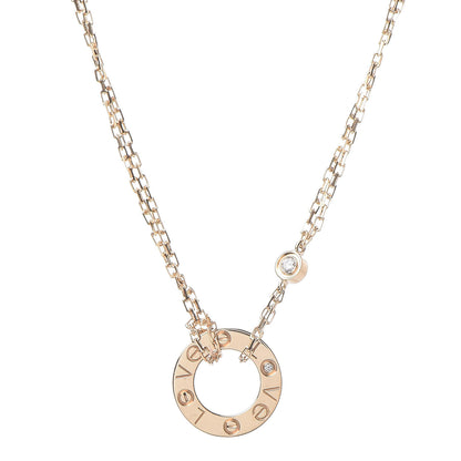 Cartier 18K Yellow Gold 2 Diamond LOVE Necklace 4 of 7