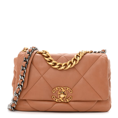Chanel Lambskin Quilted Medium Chanel 19 Flap Brown 1 of 10