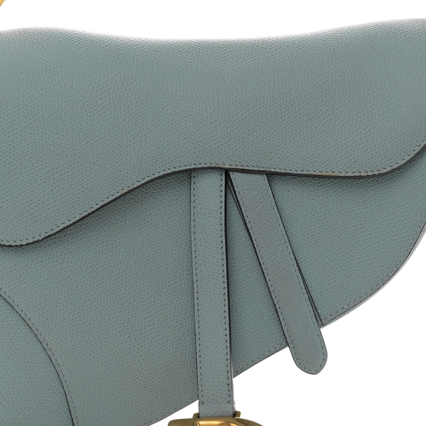 Grained Calfskin Saddle Bag Sky Blue