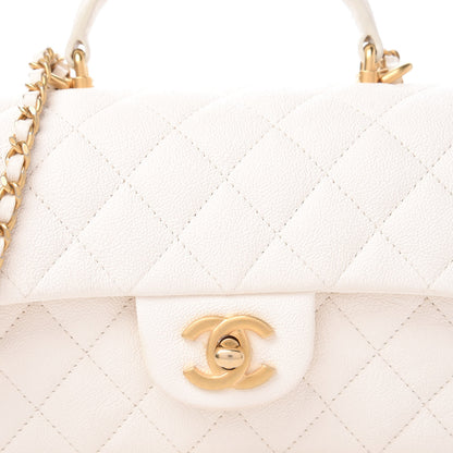 Chanel Caviar Quilted Mini Top Handle Rectangular Flap White 10 of 10