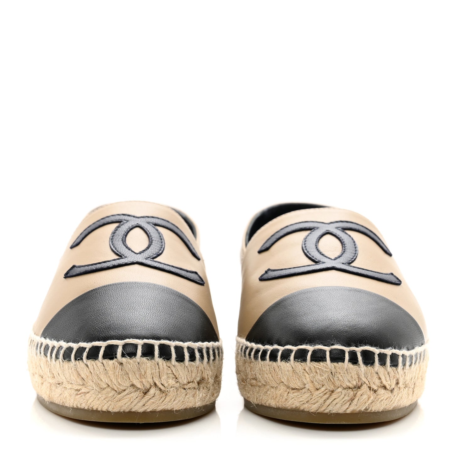 Lambskin CC Espadrilles 37 Beige Black