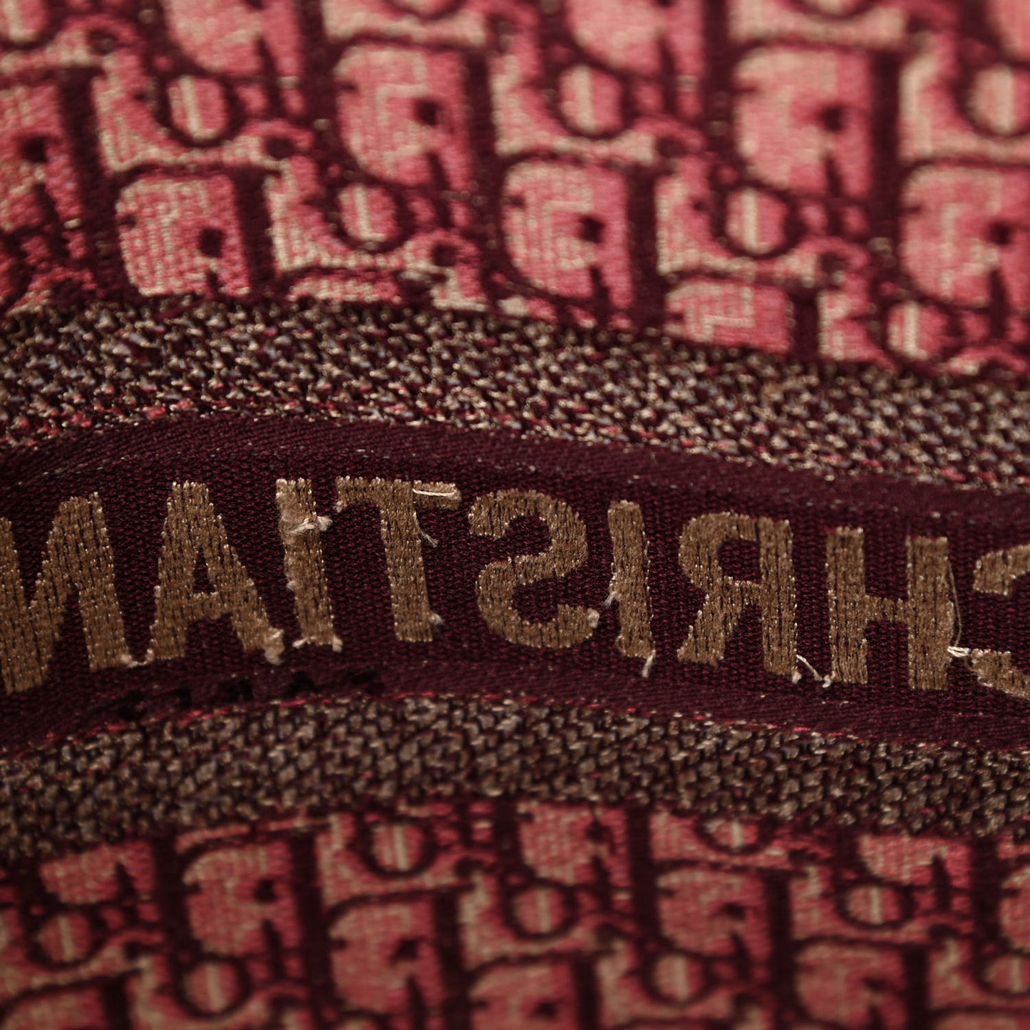Oblique Large Book Tote Burgundy Multicolor