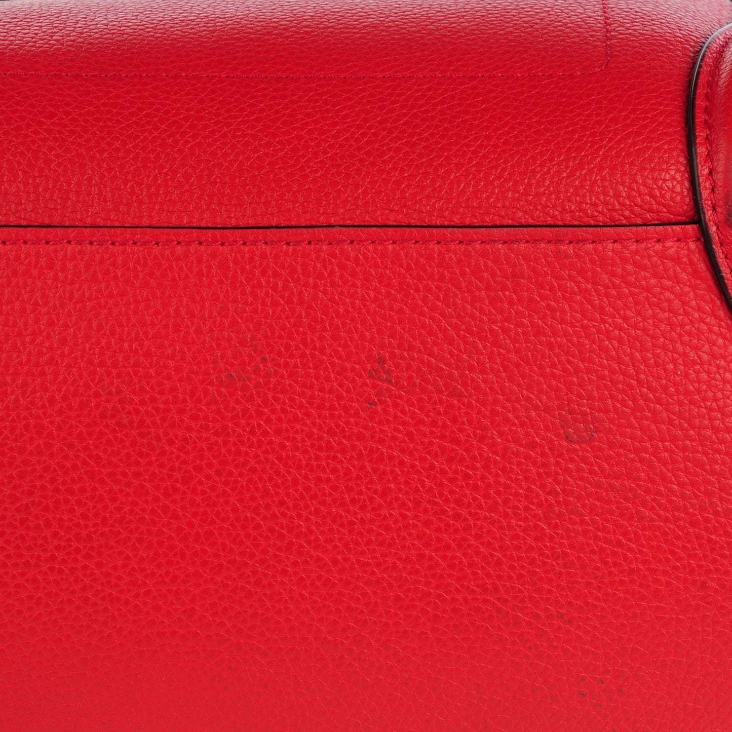 Drummed Calfskin Mini Luggage Coquelicot
