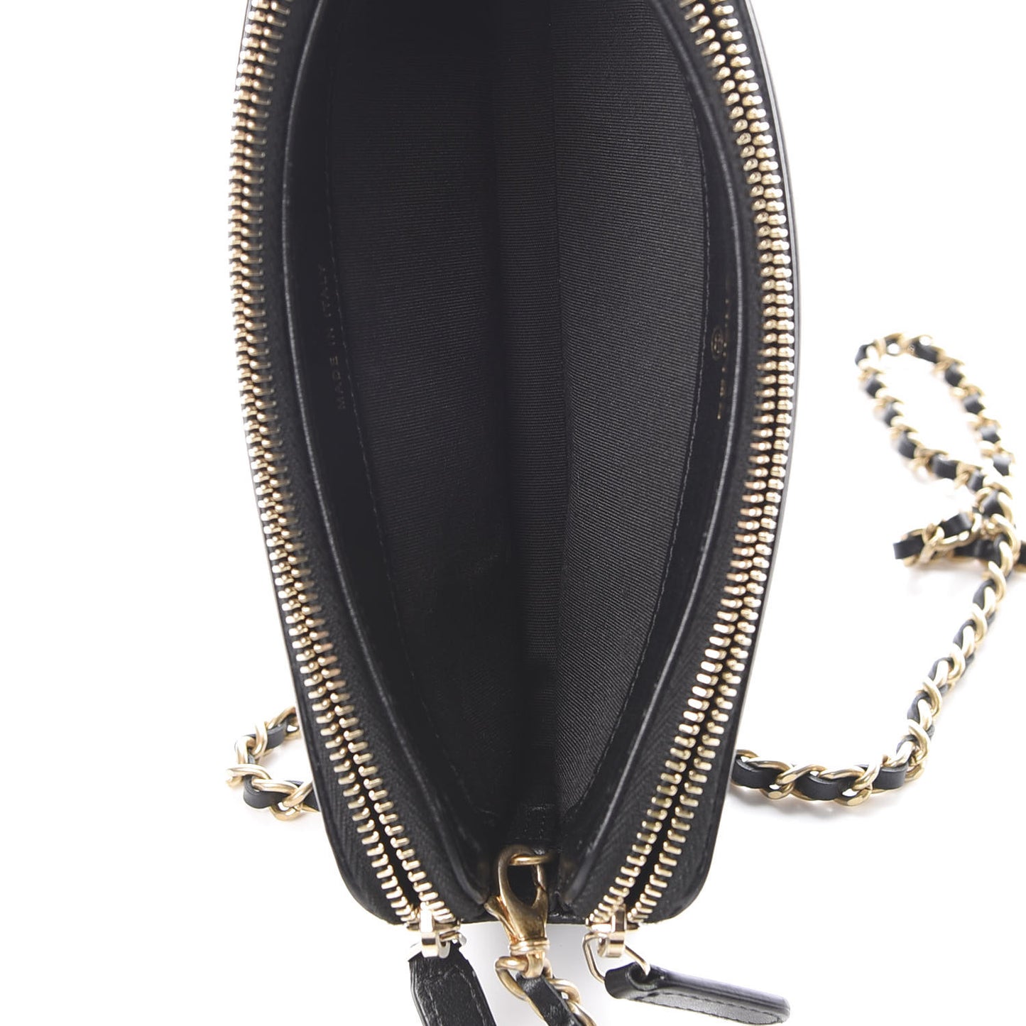 Caviar Quilted CC Filigree Clutch With Chain Black