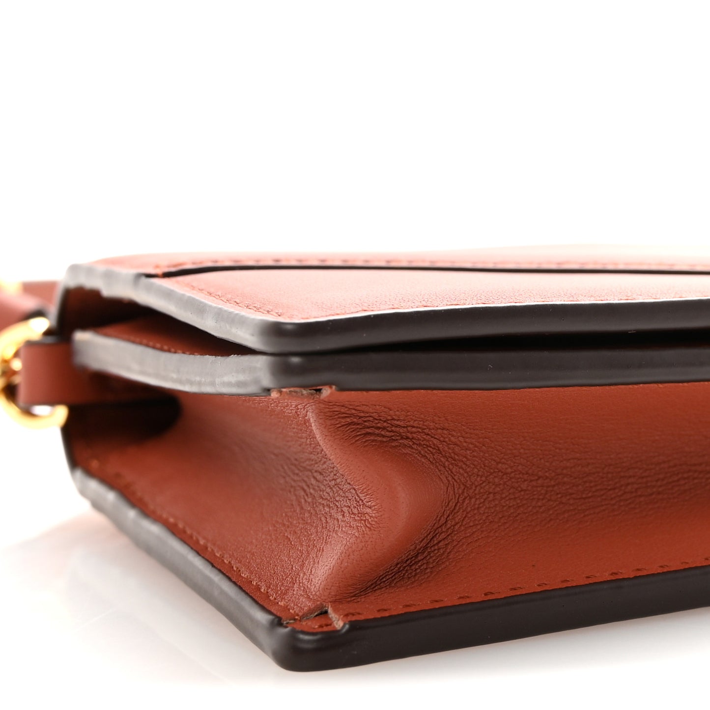 Calfskin Large Diamond Wallet On Chain  Coconut Shell Brown