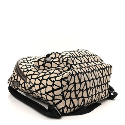 Valentino Garavani Toile Iconographe Backpack Naturale Black Fondant 4 of 9