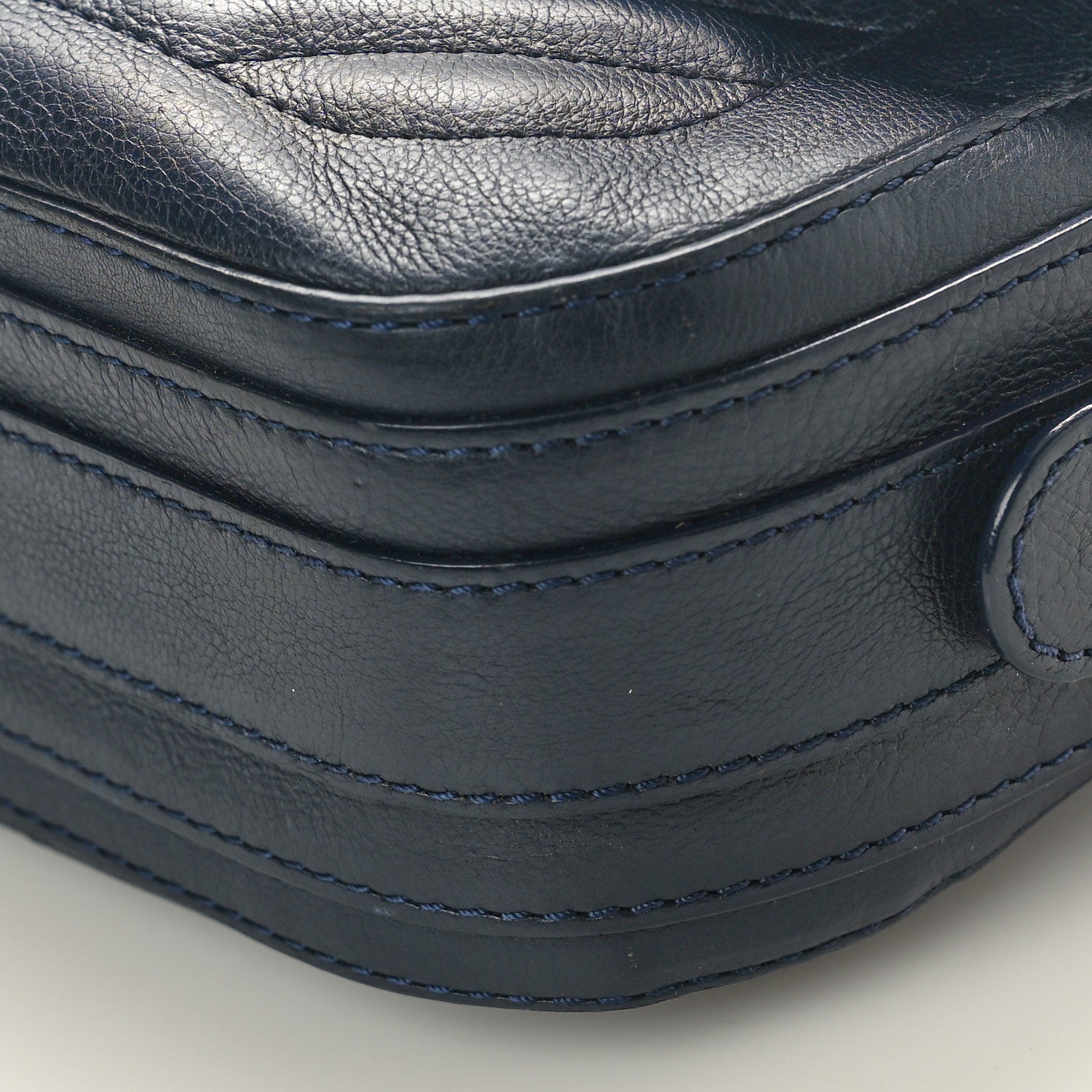 Chanel Calfskin Chevron Quilted Messenger Flap Navy 10 of 12