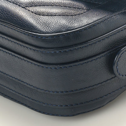 Chanel Calfskin Chevron Quilted Messenger Flap Navy 10 of 12
