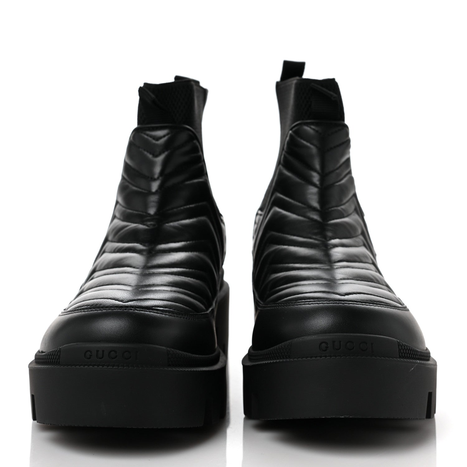 Gucci Calfskin Nappa Matelasse Frances Chelsea Boots 40.5 Black 4 of 7