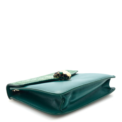 Bulgari Galuchat Calfskin Serpenti Forever Crossbody Bag Green 4 of 9