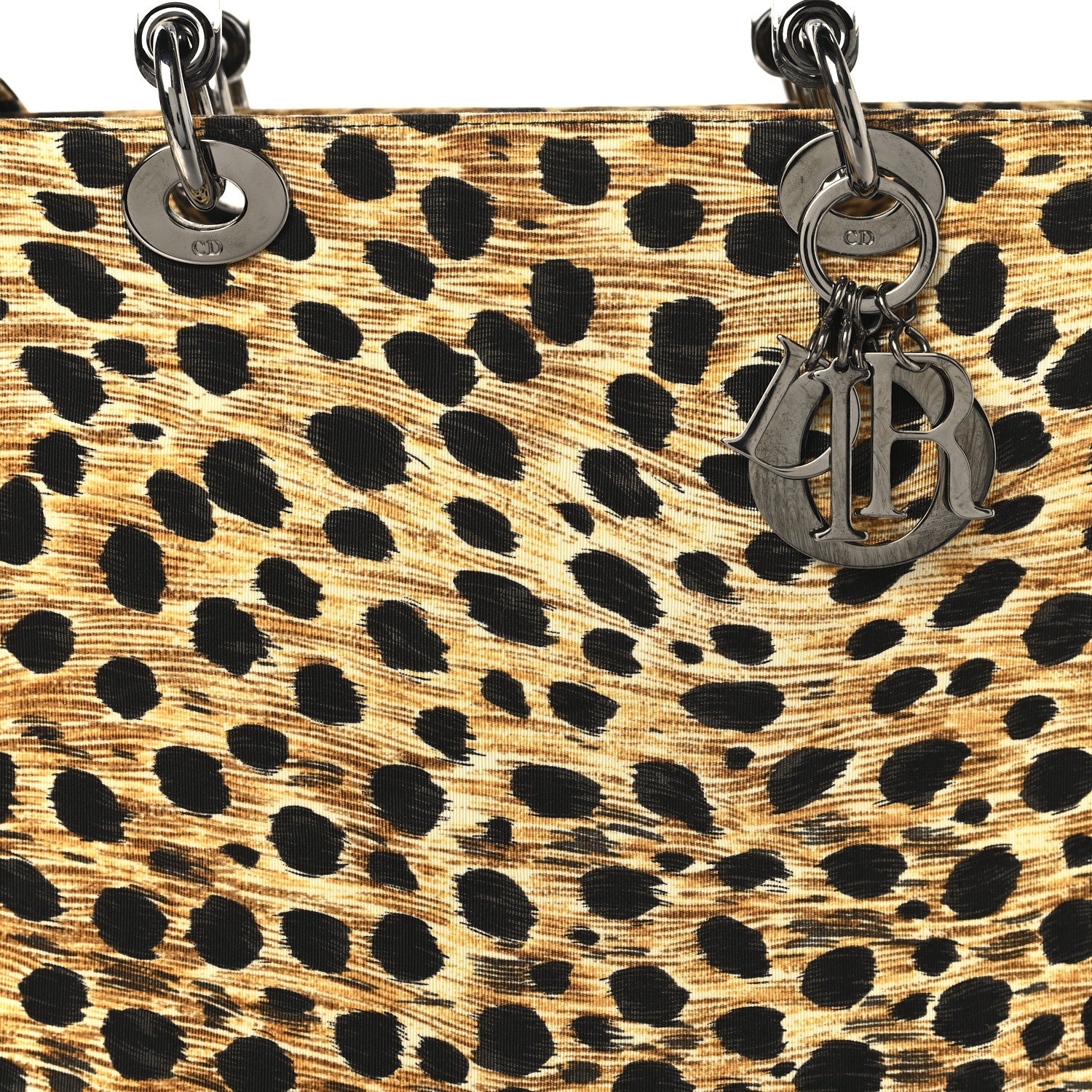 Christian Dior Canvas Leopard Print Large Lady Dior 8 of 11