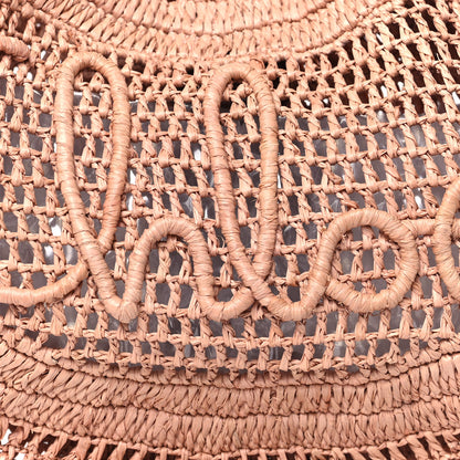 Chloe Raffia Calfskin Summer Banana Hobo Summery Beige 7 of 10