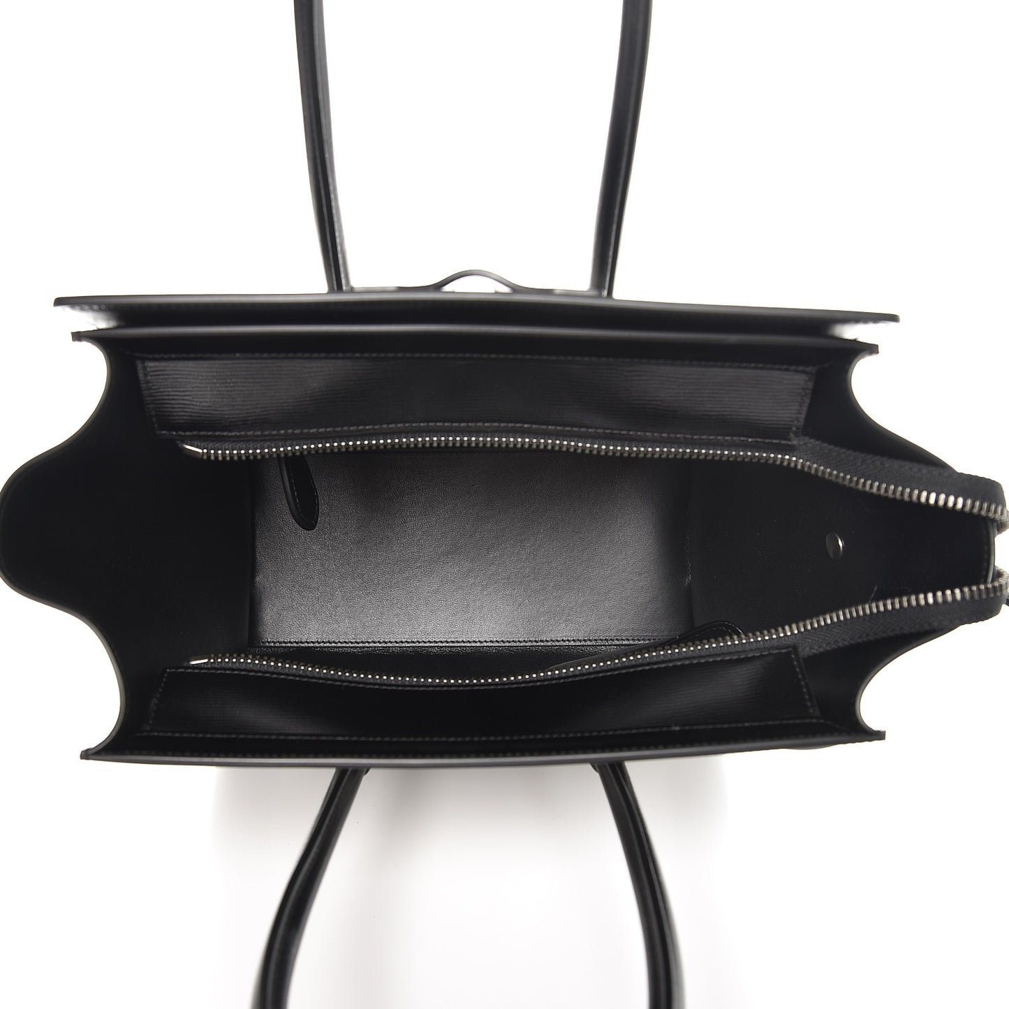 Sleek Calfskin Micro Bi-Color Luggage Black White