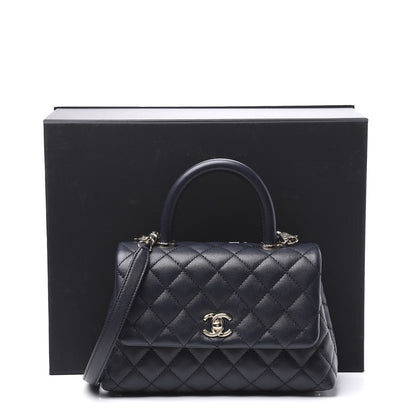 Chanel Caviar Quilted Mini Coco Handle Flap Navy Blue 11 of 11