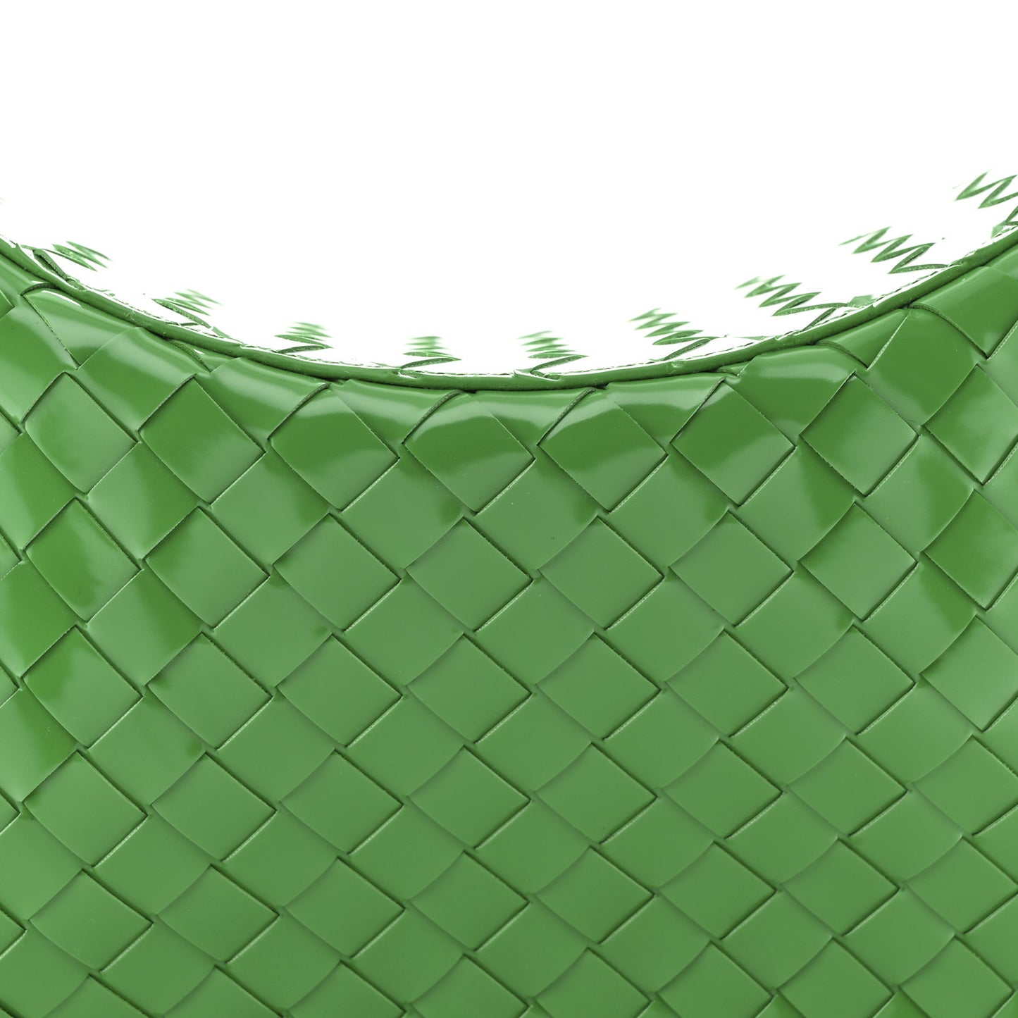 Brushed Calfskin Intrecciato Cradle Fold Over Shoulder Bag Parakeet