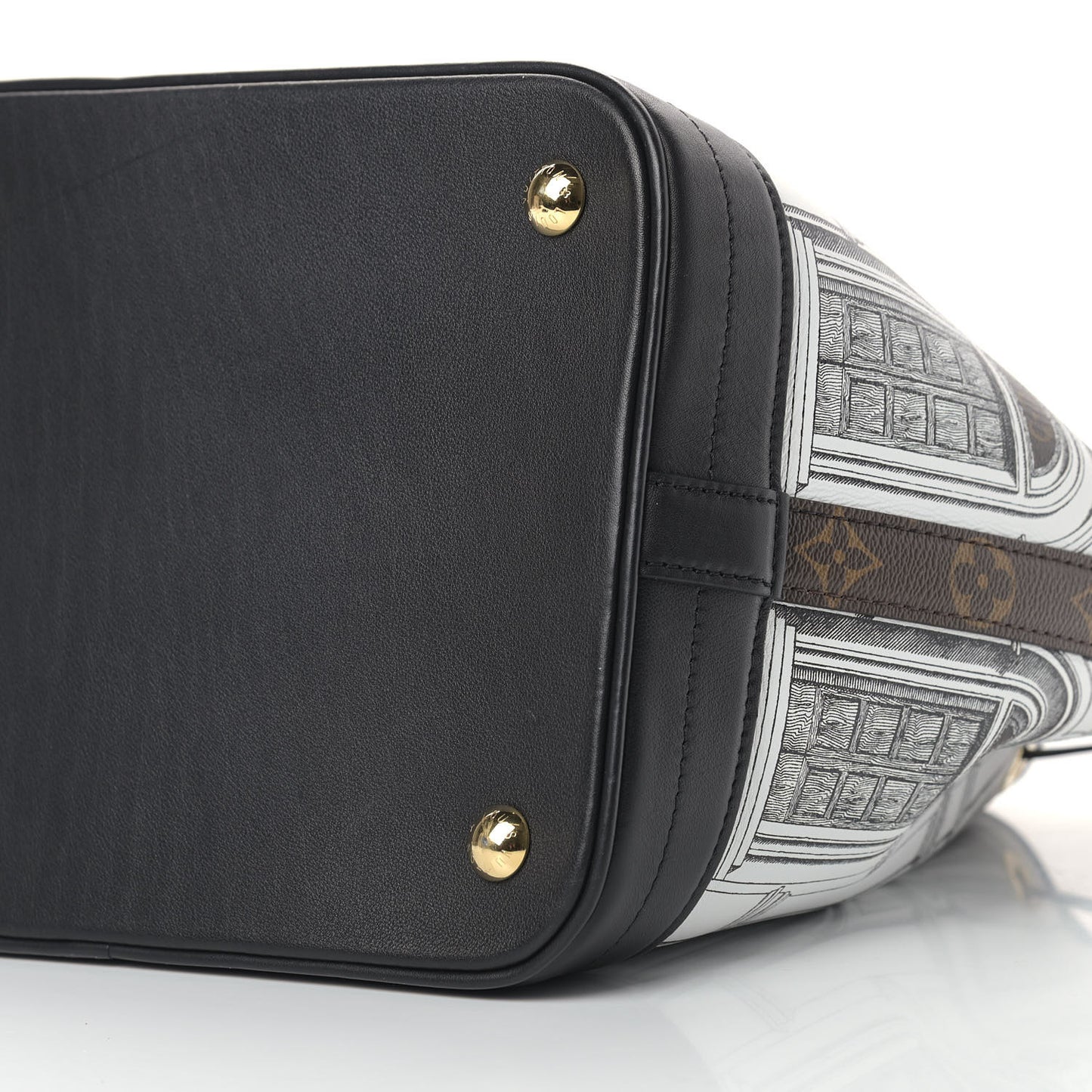 X FORNASETTI Calfskin Architettura Noe MM Black White